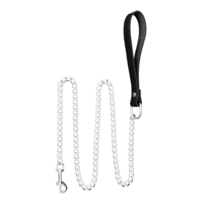 Afbeelding van XXDREAMSTOYS Ketting met leren handvat Leiband Zwart