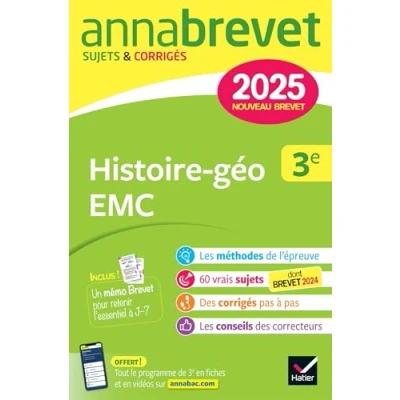 Afbeelding van ANNABREVET 2025 HISTOIRE GEOGRAPHIE EMC 3E