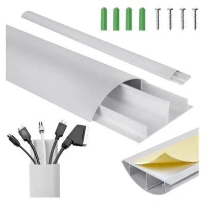 Afbeelding van Maclean Kabelgot Kabelbeschermer Kabelhoes Aluminium kabelafdekstrip 62x20x750mm, zilver, MC 814 S
