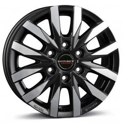 Afbeelding van BORBET 6 gat 16duim 130mm lichtmetalen Velg CW6 zwart vooraan gepolijst 497022