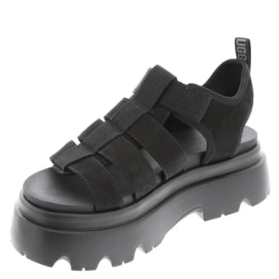 Afbeelding van UGG CORA Sandalen met plateauzool, Dames, Maat: 39, Black Leer en textiel