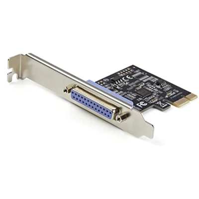 Image de StarTech.com Carte PCIe parallèle 1 Port Adaptateur PCI Express DB25 Extension Contrôleur LPT Imprimantes Scanners &amp; Plotters SPP/ECP Standard/Low Profile (PEX1P2) IEEE 1284 noir