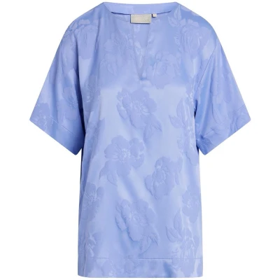 Afbeelding van Essenza dames Lily Charley loungetop met jacquard dessin in de kleur Lavendel, maat: XS