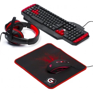 Afbeelding van Gaming set Gembird (RGB muis, Toetsenbord, Muismat, Headset, Rood/zwart)