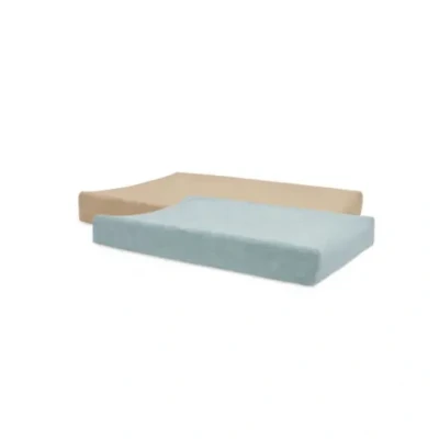 Afbeelding van Jollein Aankleedkussenhoes Badstof 50x70cm Sea Green/Biscuit 2 Stuks