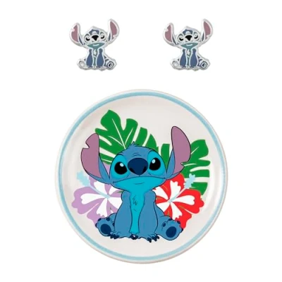 Afbeelding van Disney Lilo and Stitch SF00678L.PH set oorbellen en sieradendienblad, één maat, Messing, Zonder edelsteen, edelsteen