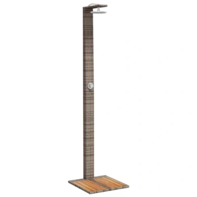 Afbeelding van Buitendouche 50x55x224 cm poly rattan en acaciahout grijs