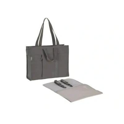 Afbeelding van LÄSSIG Luiertas met aankleedkussen, bevestiging voor kinderwagen, duurzaam product/Tote Up Bag antraciet