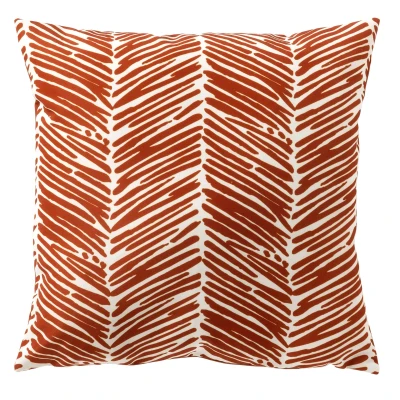 Afbeelding van Dutch Decor DEAN Outdoor Sierkussen 45x45 cm waterafstotend en uv bestendig gestreept Potters Clay steenrood wit