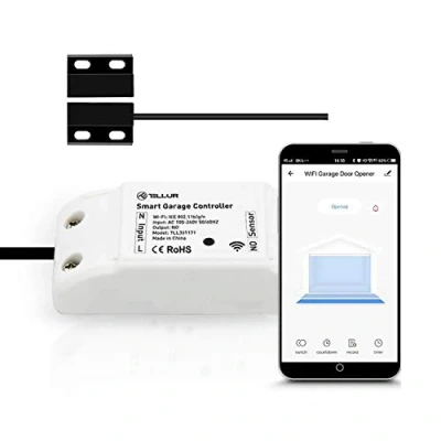 Afbeelding van TELLUR Smart Alexa garagedeurbedieningsset met wifi, bestuurbaar via app, compatibel en Google Home, geen hub nodig