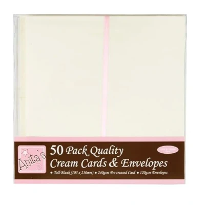 Afbeelding van Anita&#039;s Tall Cards &amp; Envelopes Cream (50pk) (ANT 1513021)