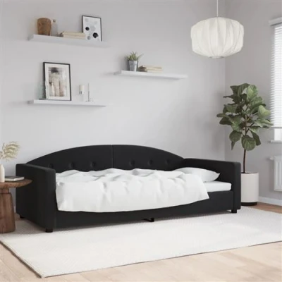 Afbeelding van Slaapbank 90x200 cm fluweel zwart