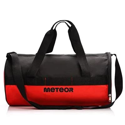 Afbeelding van Sporttas Sport Bag ideaal voor Fitness Sportschool Dames en Heren met een Schoenenzak Reistas (25L, Rood/zwart)