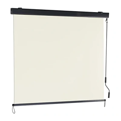 Afbeelding van verticaal zonnescherm 250 x 160 cm met zwengel balkon en terras beige