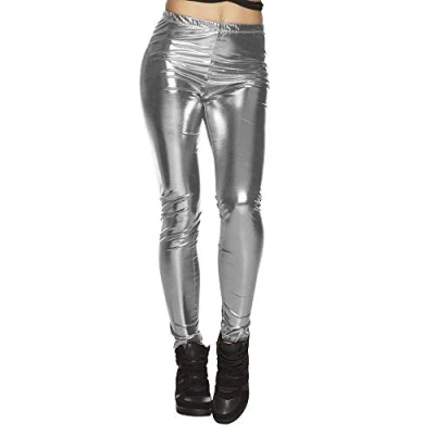 Afbeelding van Boland Legging Glance zilver (M) Volwassenen Showgirl 80&#039;s &amp; 90&#039;s Disco Festival