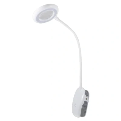 Afbeelding van PURElite led klemvergrootglas 3 voudige vergroting, oplaadbare flexibele tafellamp, verstelbare kraag en klem inbegrepen, natuurlijke lichtlampen voor lezen, naaien, knutselen, wit