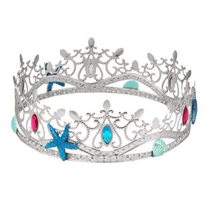 Afbeelding van Boland Metalen kroon Zeekoningin Één maat Volwassenen Vrouwen Prinsen en Prinsessen Fantasy