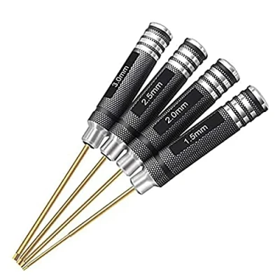 Afbeelding van 4 stuks 1.5 mm 2.0 2.5 3.0 zeskant schroevendraaier set titanium sleutel gereedschapsset voor multi as FPV Racing drone RC quadcopter helikopter automodellen..