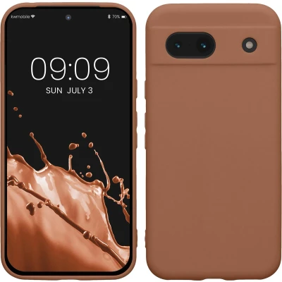 Afbeelding van kwmobile telefoonhoesje geschikt voor Google Pixel 8a Hoesje smartphone Precisie camera uitsnede In Mokka