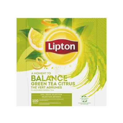 Afbeelding van Thee Lipton Balance green tea citrus 100x1.5gr