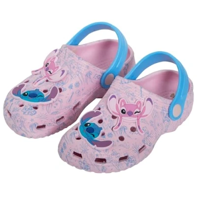 Afbeelding van Disney Stitch Angel klompen met bedels voor kinderen, zomersandalen enkelriem, strandschoenen, Blauw