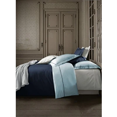 Afbeelding van De Witte Lietaer Dekbedovertrek Katoen Perkal Bumblebee Eenpersoons 140 x 200 cm Blauw
