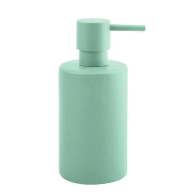 Afbeelding van Spirella Zeepdispenser met roestvrijstalen pomp, vloeibare zeepdispenser, porselein, 300 ml, duurzaam en robuust, mat blauw