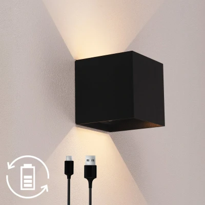 Afbeelding van Ledvion Oplaadbare USB Wandlamp Incl. Sensor, Wand Lamp,120 Lm, 3000K, Met Bewegingssensor, Draadloze Wandlamp, IP44, 4400mAh Accu, Eenvoudige Installatie