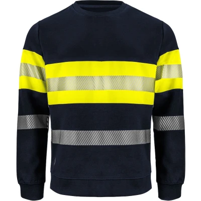 Afbeelding van ProJob 6129 SIGNALISATIESWEATER EN ISO 20471 KLASSE 1 646129 Geel/Marine