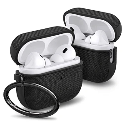 Image de Spigen Urban Fit Étui pour boîtier de chargement des écouteurs sans fil tissu, polycarbonate noir Apple AirPods Pro (2e génération)