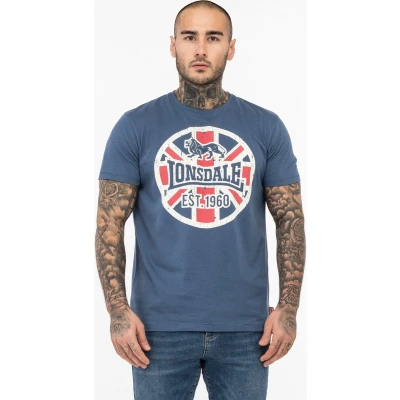 Afbeelding van Lonsdale Normale Passform Lunklet Tshirt print, Heren, Maat: Medium, Navy ecru red