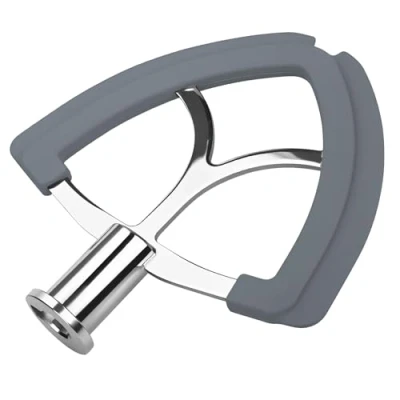Afbeelding van Flex Edge Klopper voor KitchenAid 4,5 5 Quart Tilt Head Stand Mixers Artisan &amp; Classic Series van MMOBIEL RVS Platte Mixer Paddle met Flexibele Siliconen Randen Komschraper Vaatwasserbestendig