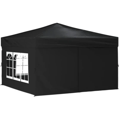 Afbeelding van Partytent inklapbaar met zijwanden 3x3 m zwart