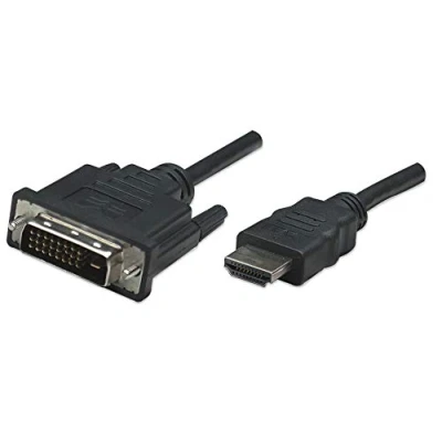Afbeelding van Manhattan 322782 HDMI kabel / DVI Adapterkabel A stekker, D 24+1 polige stekker 1.00 m Zwart
