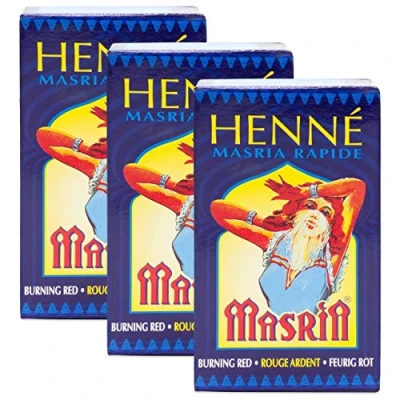 Afbeelding van Set van 3 blikjes 90 g snelle mascara henna, kleur: vuurrood