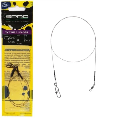 Afbeelding van Spro Matte Black 7x7 Wire Leader 2pcs Maat : 40cm 10 kilo