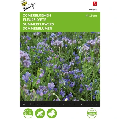 Afbeelding van Zomerbloemen Blauwe Tinten Buzzy