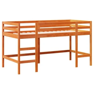 Afbeelding van vidaXL Kinderhoogslaper met ladder 90x190 cm massief grenenhout bruin
