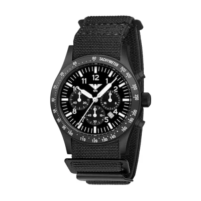 Afbeelding van KHS KHS.PLABSSC.DFB Polshorloge Heren Solar PLATOON Black Steel Chronograph
