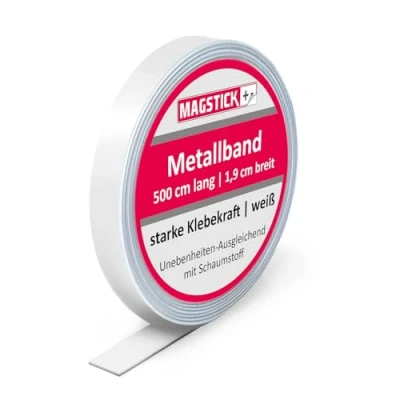 Afbeelding van Magnetische wandstrip van plaatstaal, zelfklevend, voor magneten, 19 mm breed en 5 m lang, magneetstrip, gemakkelijk te snijden, mag_245