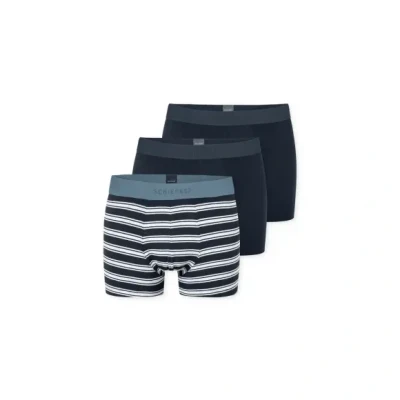 Afbeelding van Schiesser Short Heren 3 stuks Organic Cotton geweven elastische tailleband gestreept meerkleurig 95/5
