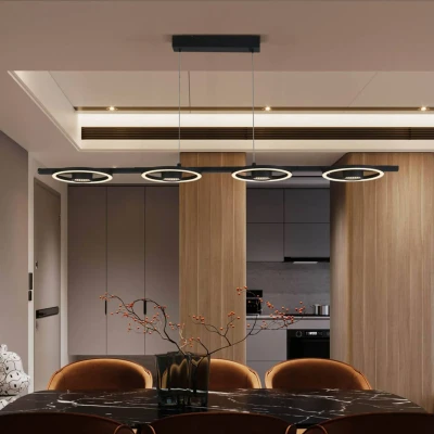 Afbeelding van Space LED hanglamp, 4 lamps, zwart, metaal
