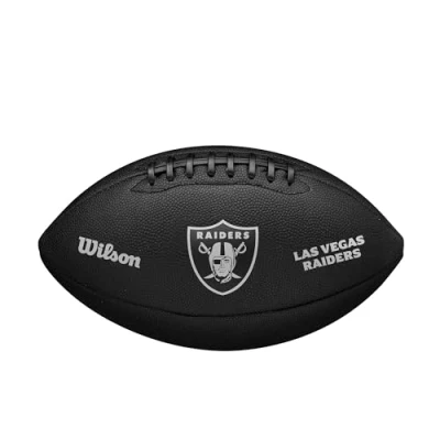 Afbeelding van Wilson NFL Team Metallic Premiere Las Vegas Raiders Ball, Unisex, Zwart, amerikaanse voetbal ballen, maat: 9
