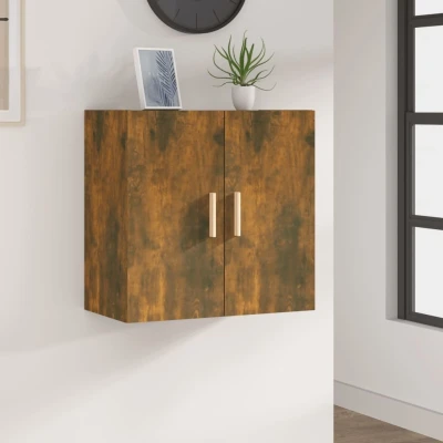 Afbeelding van Wandkast 60x30x60 cm bewerkt hout gerookt eikenkleurig