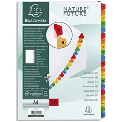Afbeelding van Exacompta 1111E register wit karton (wit, karton, A4, 160 g/m²)