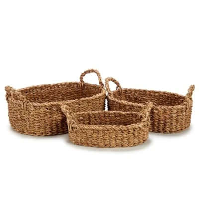 Afbeelding van Mandenset Met handvatten Bruin 750 ml 1,5 L 3 37 x 23,5 17 cm 33 20 15,5 25 16 13,...