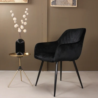 Afbeelding van Gaby armstoel velvet zwart