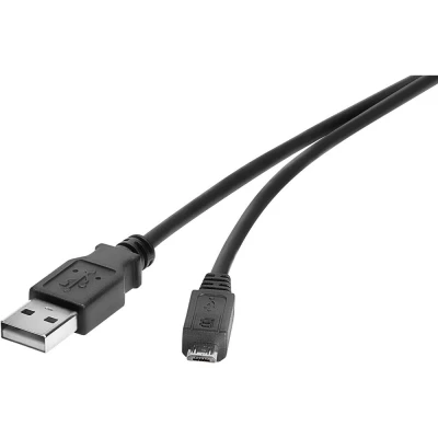 Afbeelding van Renkforce USB kabel 2.0 A stekker, micro B stekker 0.15 m Zwart Vergulde steekcontacten RF 4463073