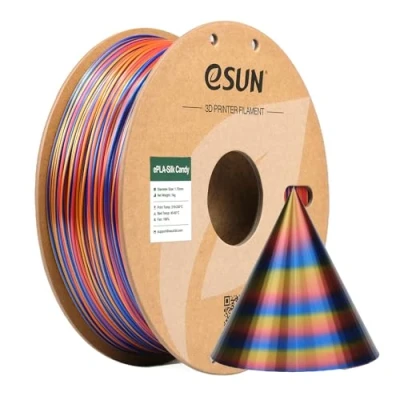 Afbeelding van eSUN PLA filament van zijde, 1,75 mm, zijdeachtig, meerkleurig, 3D printer, filament, 1 kg, spoel voor printers, rood, goud, blauw
