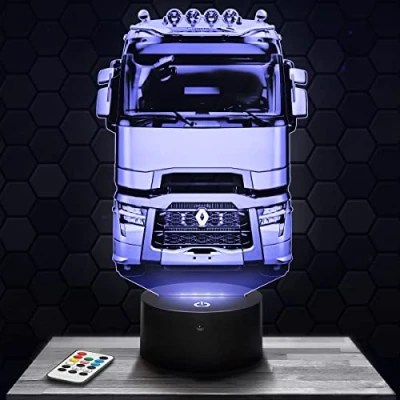 Afbeelding van Nachtlampje, nachtlampje met touchscreen, vrachtwagen, 3D lamp, led illusie, cadeau idee, Kerstmis, verjaardag, jongens en meisjes, nachtlamp, kinderkamer of volwassenen, TOP